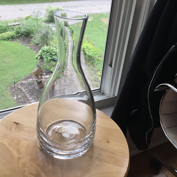 LENOX Crystal Decanter Etched USA Stopper 11.5" Wine Whiskey Carafe VTG Barware - Picture 3 of 9